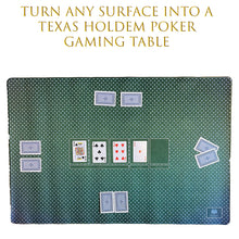 Load image into Gallery viewer, Portable Texas Holdem Poker Playing Mat - 90cm x 60cm