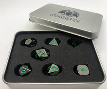 Load image into Gallery viewer, Metal Dice Set and Rolling Tray