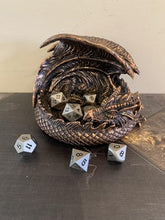 Load image into Gallery viewer, 14cm Dragon DnD Dice Jail Guardian in Bronze - Perfect for RPG
