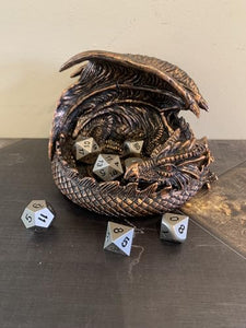 14cm Dragon DnD Dice Jail Guardian in Bronze - Perfect for RPG