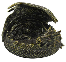 Load image into Gallery viewer, 14cm Dragon DnD Dice Jail Guardian in Gold - Perfect for RPG
