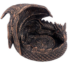 Load image into Gallery viewer, 14cm Dragon DnD Dice Jail Guardian in Bronze - Perfect for RPG
