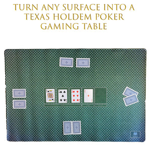 Portable Texas Holdem Poker Playing Mat - 90cm x 60cm