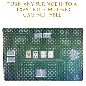 Portable Texas Holdem Poker Playing Mat - 90cm x 60cm